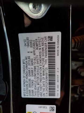 2HGFE2F50NH581725 - 2022 HONDA CIVIC SPORT 黑色 照片 12