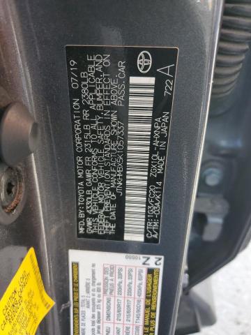 JTNKHMBX5K1057337 - 2019 TOYOTA C-HR XLE CHARCOAL photo 12