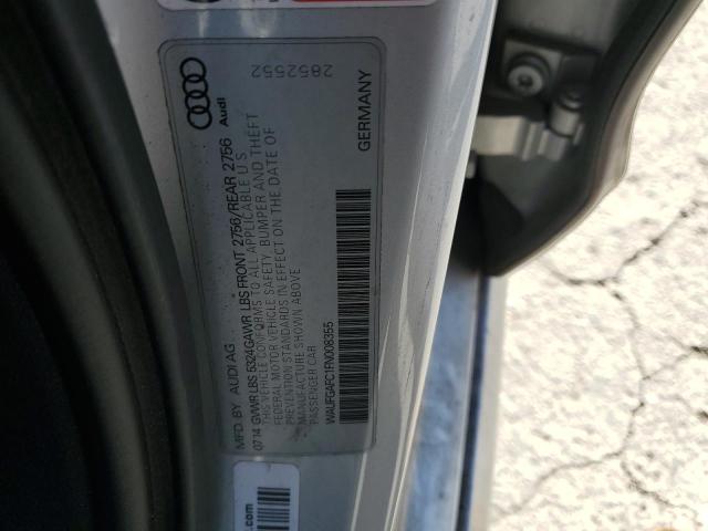 WAUFGAFC1FN008355 - 2015 AUDI A6 PREMIUM PLUS ვერცხლისფერი ფოტო 12