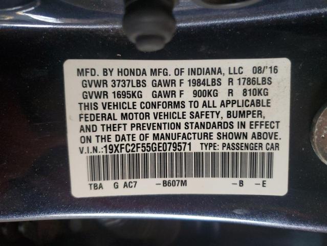 19XFC2F55GE079571 - 2016 HONDA CIVIC LX CHARCOAL photo 12