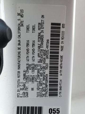 3TMAZ5CN0PM209454 - 2023 TOYOTA TACOMA DOUBLE CAB თეთრი ფოტო 12