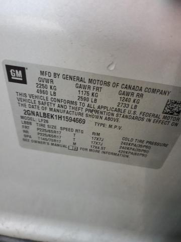 2GNALBEK1H1594669 - 2017 CHEVROLET EQUINOX LS SILVER photo 13