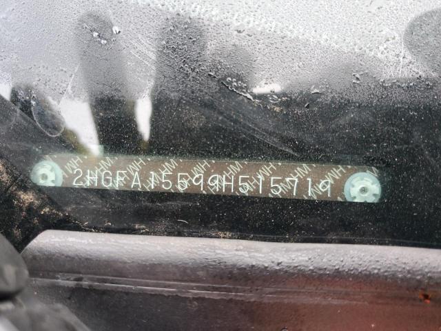 2HGFA15599H515719 - 2009 HONDA CIVIC LX BLACK photo 12