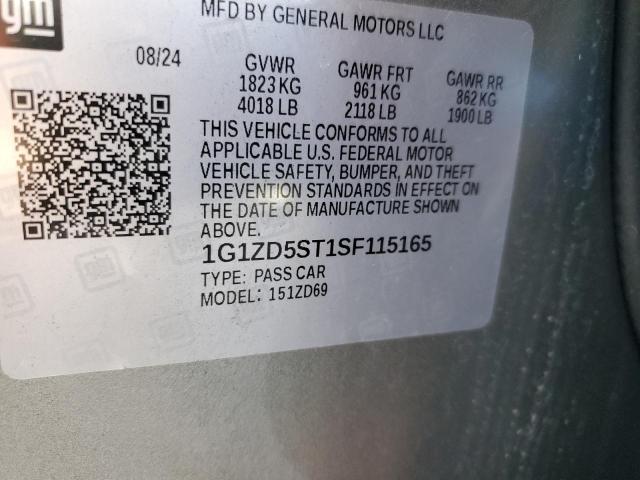 1G1ZD5ST1SF115165 - 2025 CHEVROLET MALIBU LT GRAY photo 12