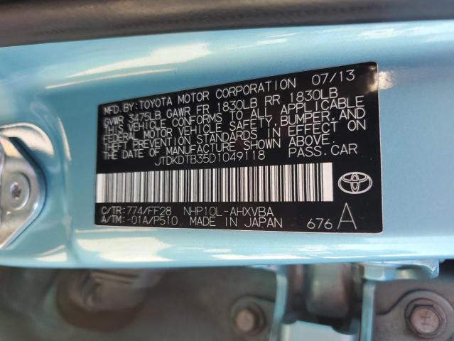 JTDKDTB35D1049118 - 2013 TOYOTA PRIUS C BLUE photo 12