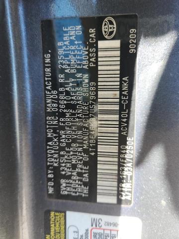 4T1BE46K97U579689 - 2007 TOYOTA CAMRY CE GRAY photo 12