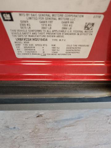 LRBFXCSA1KD018434 - 2019 BUICK ENVISION ESSENCE წითელი ფოტო 12