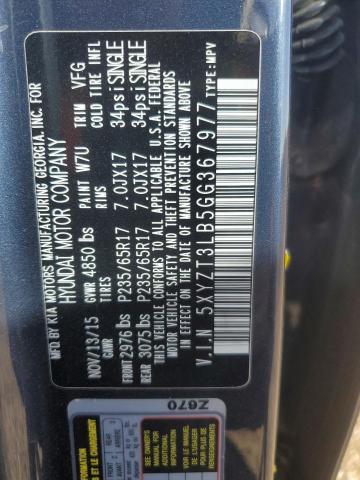 5XYZT3LB5GG367977 - 2016 HYUNDAI SANTA FE S GRAY photo 13