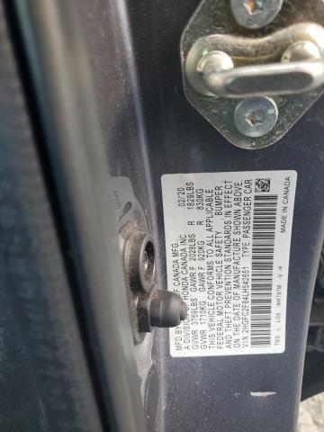 2HGFC2F84LH542651 - 2020 HONDA CIVIC SPORT 灰色 照片 12