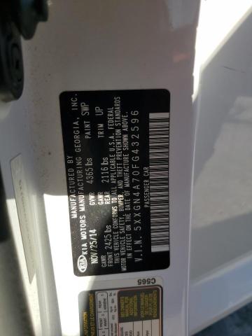 5XXGN4A70FG432596 - 2015 KIA OPTIMA EX WHITE photo 12