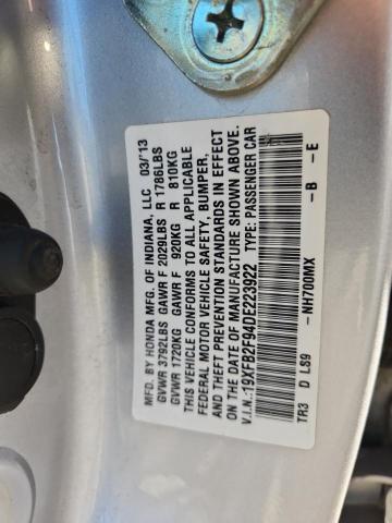 19XFB2F94DE223922 - 2013 HONDA CIVIC EXL SILVER photo 12