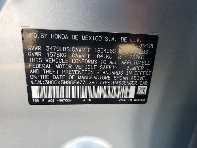 3HGGK5H80FM770285 - 2015 HONDA FIT EX 银色 照片 12