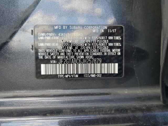 JF2GTABC6JH257879 - 2018 SUBARU CROSSTREK PREMIUM CHARCOAL photo 13