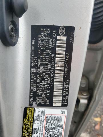 4T1BF32K75U597778 - 2005 TOYOTA CAMRY LE GRAY photo 12