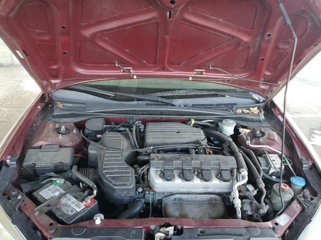 2HGES26704H566775 - 2004 HONDA CIVIC EX BURGUNDY photo 11