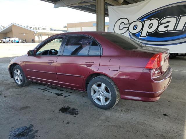 2HGES26704H566775 - 2004 HONDA CIVIC EX BURGUNDY photo 2