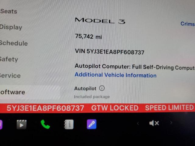 5YJ3E1EA8PF608737 - 2023 TESLA MODEL 3 Mavi foto 9