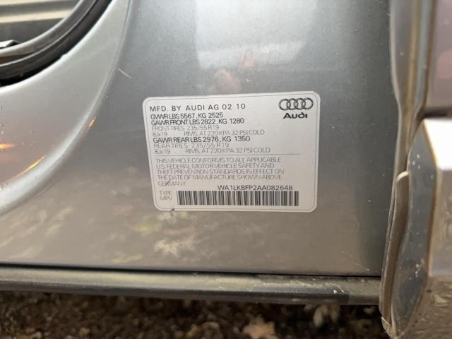 WA1LKBFP2AA082648 - 2010 AUDI Q5 PREMIUM PLUS GRAY photo 10