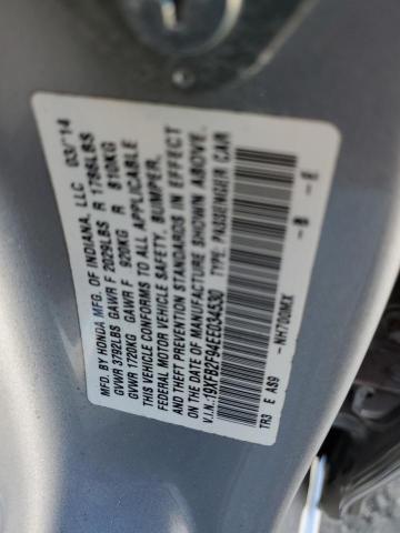 19XFB2F94EE034530 - 2014 HONDA CIVIC EXL SILVER photo 12