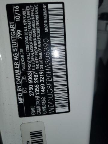 WDDUG8FB0HA306390 - 2017 MERCEDES-BENZ S 550 4MATIC WHITE photo 12