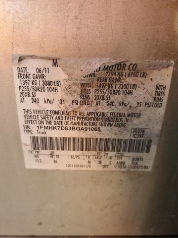 1FMHK7D83BGA91065 - 2011 FORD EXPLORER XLT GOLD photo 13