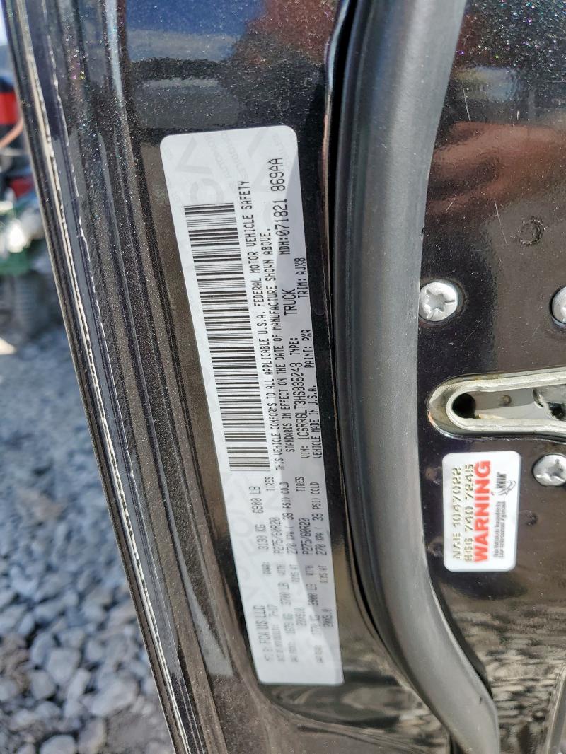 1C6RR6LT3HS836043 - 2017 RAM 1500 SLT BLACK photo 12