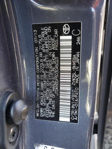 JTDKN3DP5D3045023 - 2013 TOYOTA PRIUS PLUG GRAY photo 13