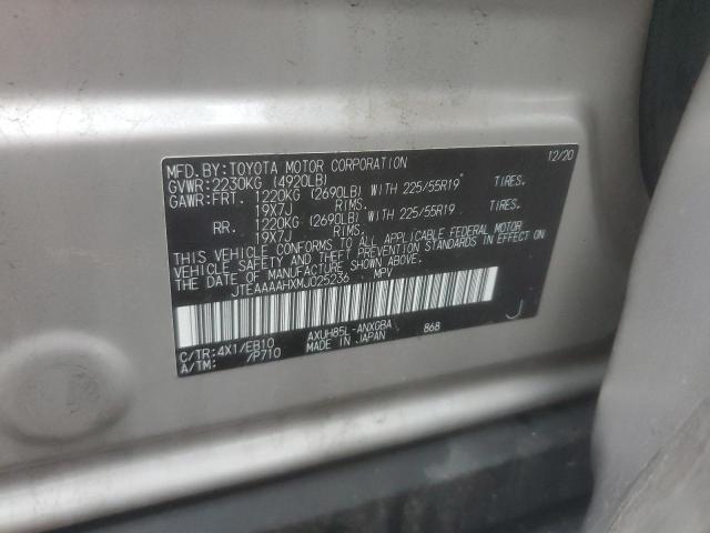 JTEAAAAHXMJ025236 - 2021 TOYOTA VENZA LE SILVER photo 13