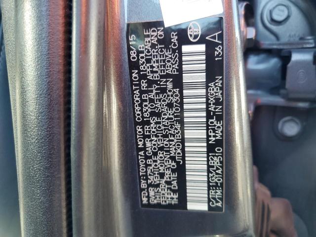 JTDKDTB34F1107304 - 2015 TOYOTA PRIUS C GRAY photo 13