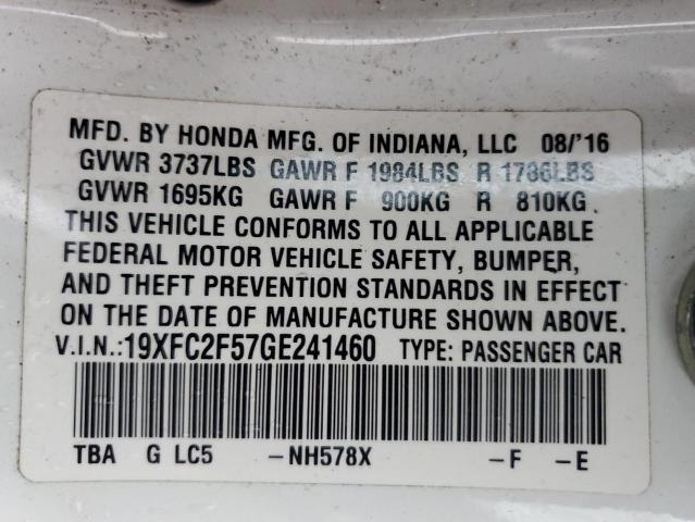 19XFC2F57GE241460 - 2016 HONDA CIVIC LX 白色 照片 12