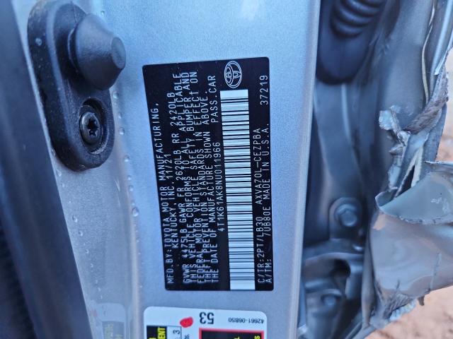 4T1K61AK8NU011966 - 2022 TOYOTA CAMRY XSE 银色 照片 12