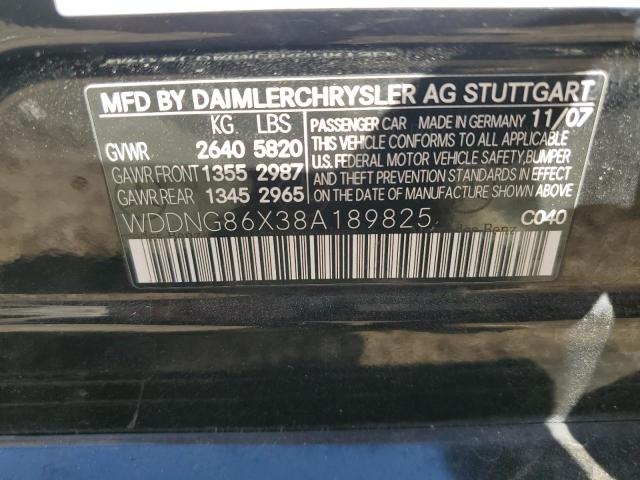 WDDNG86X38A189825 - 2008 MERCEDES-BENZ S 550 4MATIC BLACK photo 12