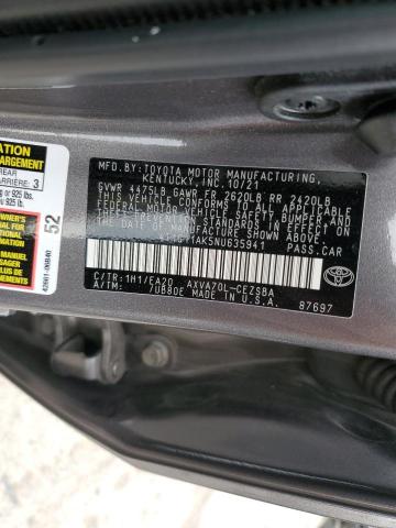 4T1G11AK5NU635941 - 2022 TOYOTA CAMRY SE Сұр фото 13