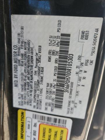 3FA6P0H70DR105303 - 2013 FORD FUSION SE 黑色 照片 12