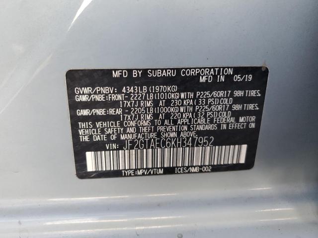 JF2GTAEC6KH347952 - 2019 SUBARU CROSSTREK PREMIUM Mavi foto 14