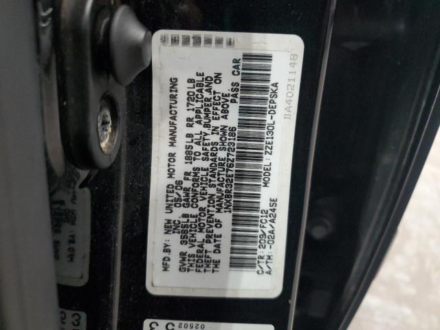 1NXBR32E76Z723186 - 2006 TOYOTA COROLLA CE BLACK photo 12