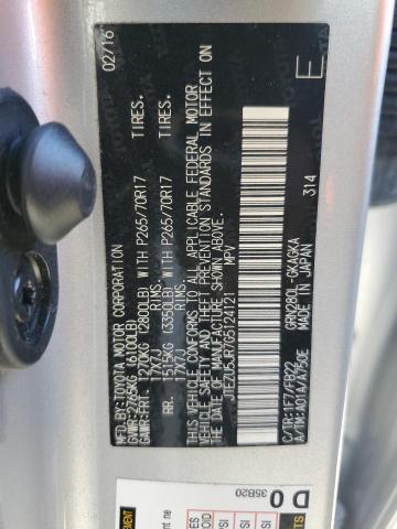 JTEZU5JR7G5124121 - 2016 TOYOTA 4RUNNER SR5 Сріблястий фото 13