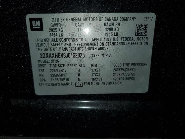 2GNAXHEV8J6152823 - 2018 CHEVROLET EQUINOX LS BLUE photo 13