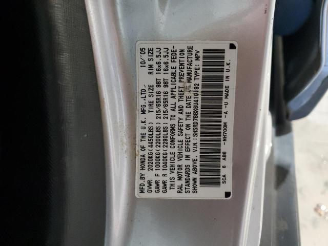 SHSRD788X6U410192 - 2006 HONDA CR-V EX ვერცხლისფერი ფოტო 13