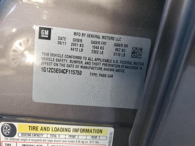 1G1ZC5E04CF115750 - 2012 CHEVROLET MALIBU 1LT Szary zdjęcie 12