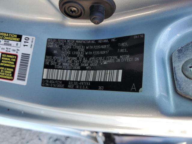 5TDKK3DC3GS739086 - 2016 TOYOTA SIENNA LE BLUE photo 13