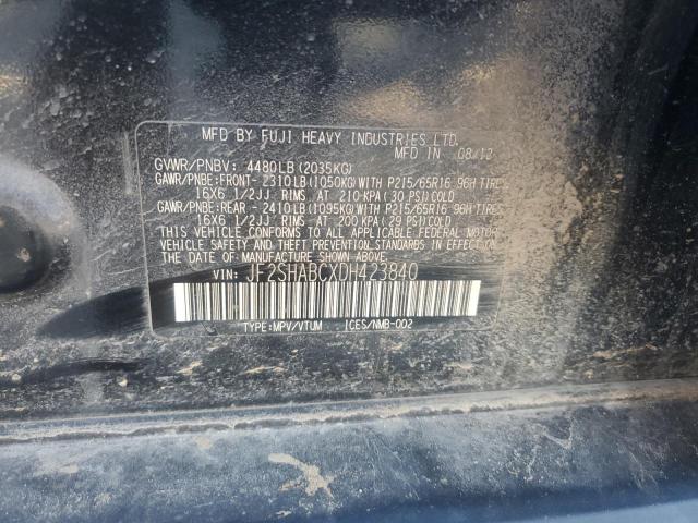 JF2SHABCXDH423840 - 2013 SUBARU FORESTER 2.5X Schwarz Foto 13