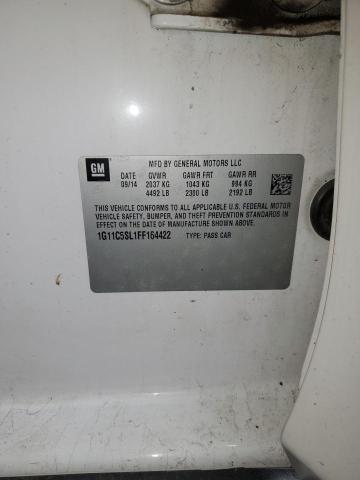 1G11C5SL1FF164422 - 2015 CHEVROLET MALIBU 1LT WHITE photo 12
