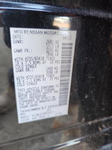 5N1AR2MM0DC673860 - 2013 NISSAN PATHFINDER S أسود صورة 13