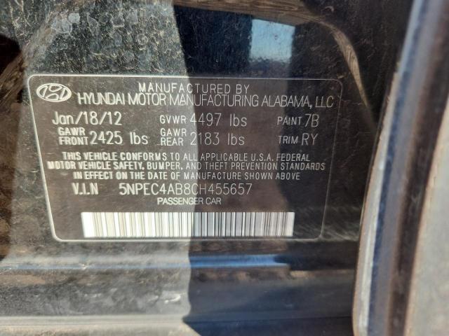 5NPEC4AB8CH455657 - 2012 HYUNDAI SONATA SE Schwarz Foto 12