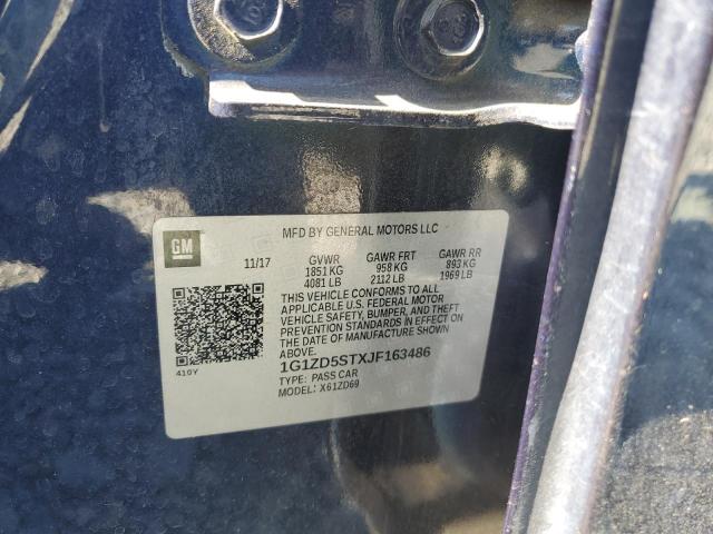 1G1ZD5STXJF163486 - 2018 CHEVROLET MALIBU LT BLUE photo 13