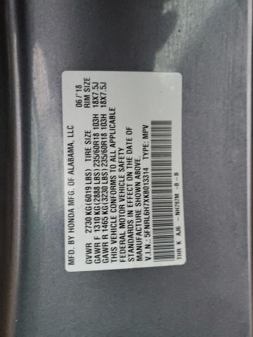 5FNRL6H7XKB013314 - 2019 HONDA ODYSSEY EXL Gris foto 13