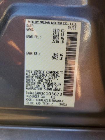 1N4AL3APXEC103673 - 2014 NISSAN ALTIMA 2.5 Graphite photo 12