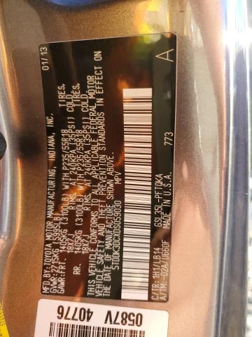 5TDDK3DCXDS059030 - 2013 TOYOTA SIENNA XLE 银色 照片 13