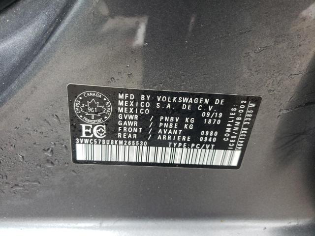 3VWC57BU8KM265530 - 2019 VOLKSWAGEN JETTA S GRAY photo 13